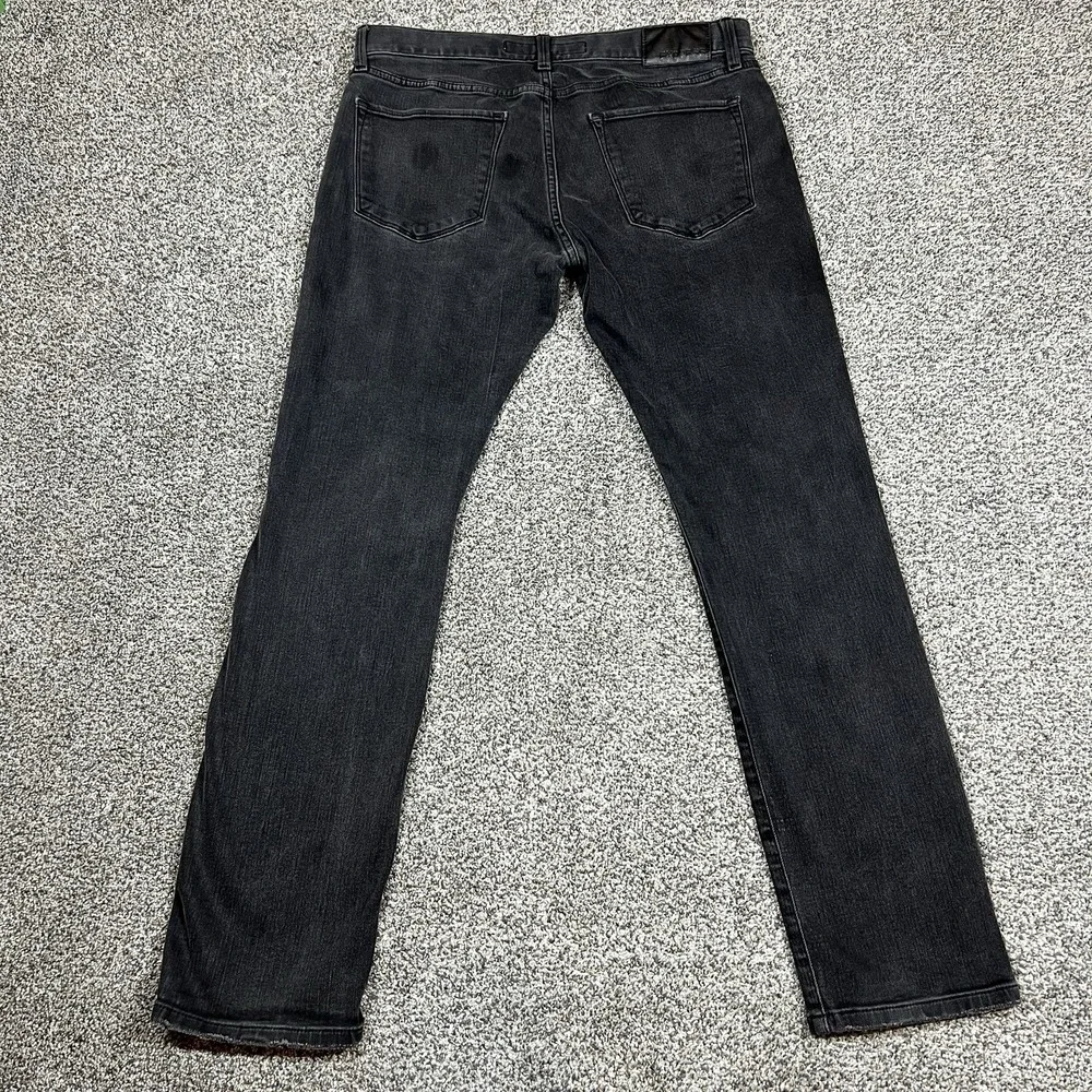 Express Jeans Mens 32x32 Black Rocco Slim‎ Straight Dark Wash Stretch Denim